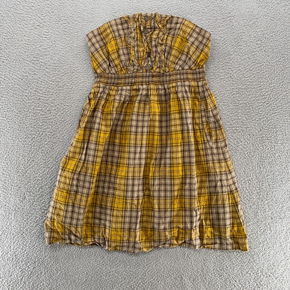 Maeve‎ Anthropologie Dress Womens Small Strapless Academia Y2K Retro Mustard